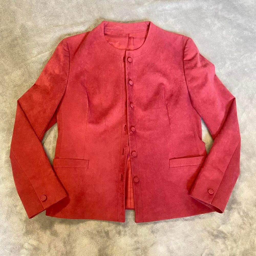Marshall Field Red/Burgundy Suede Blazer